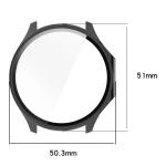 Carcasa cu protectie ecran din sticla securizata BizonMobile compatibila cu OnePlus Watch 3 / Oppo Watch X2, Negru 3 - lerato.ro