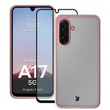 Huse si carcase Samsung Galaxy A17 5G, Kit protectie 2 in 1 BizonMobile, Carcasa Bizon Angelo si Folie sticla securizata Bizon Glass Edge, compatibil cu Samsung Galaxy A17 5G, Roz, lerato.ro