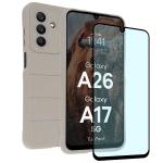 Kit protectie 2 in 1 BizonMobile, Carcasa Bizon Tur si Folie sticla securizata Bizon Glass Edge, compatibil cu Samsung Galaxy A17 5G / A26 5G, Light Grey 2 - lerato.ro