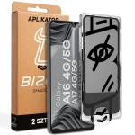 Set 2 folii sticla securizata Bizon Glass Aplikator Shadow Privacy, Kit montare inclus, compatibile cu Samsung Galaxy A16 / A17 5G, Negru 4 - lerato.ro