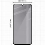 Set 2 folii sticla securizata Bizon Glass Aplikator Shadow Privacy, Kit montare inclus, compatibile cu Samsung Galaxy A16 / A17 5G, Negru 3 - lerato.ro