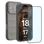 Kit protectie 2 in 1 BizonMobile, Carcasa Bizon Tur si Folie sticla securizata Bizon Glass Edge, compatibil cu iPhone 18 Pro / 17 Pro, Light Grey 2 - lerato.ro