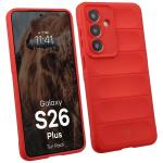 Kit protectie 2 in 1 BizonMobile, Carcasa Bizon Tur si Folie sticla securizata Bizon Glass Edge, compatibil cu Samsung Galaxy S26 Plus, Rosu 4 - lerato.ro