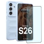 Kit protectie 2 in 1 BizonMobile, Carcasa Bizon Tur si Folie sticla securizata Bizon Glass Edge, compatibil cu Samsung Galaxy S26, Light Blue 2 - lerato.ro