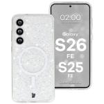 Carcasa Bizon SparklO cu MagSafe compatibila cu Samsung Galaxy S26 FE / S25 FE, Glitter Clear 3 - lerato.ro