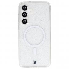Carcasa Bizon SparklO cu MagSafe compatibila cu Samsung Galaxy S26 FE / S25 FE, Glitter Clear