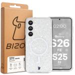 Carcasa Bizon SparklO cu MagSafe compatibila cu Samsung Galaxy S26 FE / S25 FE, Glitter Clear 7 - lerato.ro