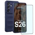 Kit protectie 2 in 1 BizonMobile, Carcasa Bizon Tur si Folie sticla securizata Bizon Glass Edge, compatibil cu Samsung Galaxy S26, Dark Blue 2 - lerato.ro