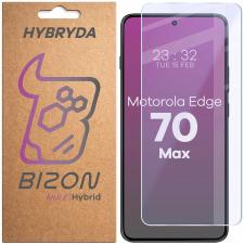 Folii protectie telefoane Motorola, Folie sticla hibrid Bizon Hybrid Mule compatibila cu Motorola Edge 70 Max, Transparent, lerato.ro