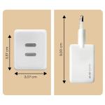 Incarcator retea Bizon Charger GaN3, 25W, 3A, 1xUSB-C, 1xUSB-A, Fast Charging, Alb 12 - lerato.ro