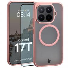 Huse si carcase Xiaomi 17T, Kit protectie 2 in 1 BizonMobile, Carcasa Bizon MatteO si Folie sticla securizata Bizon Glass Edge, compatibil cu Xiaomi 17T, Roz, lerato.ro