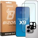Set protectie 3in1 Bizon Glass Edge Pack, 2 folii sticla ecran + 1 folie sticla camera foto, compatibil cu Oppo Find X9, Negru 2 - lerato.ro