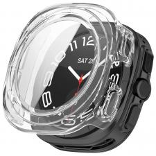 Accesorii Samsung Galaxy Watch Ultra 47 mm, Carcasa cu protectie ecran din sticla securizata BizonMobile Adamo compatibila cu Samsung Galaxy Watch Ultra 2 47mm, Transparent, lerato.ro
