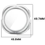 Carcasa cu protectie ecran din sticla securizata BizonMobile Adamo compatibila cu Samsung Galaxy Watch Ultra 2 47mm, Satin Silver 3 - lerato.ro