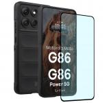 Kit protectie 2 in 1 BizonMobile, Carcasa Bizon Tur si Folie sticla securizata Bizon Glass Edge, compatibil cu Motorola Moto G86 5G / G86 Power 5G, Negru 2 - lerato.ro
