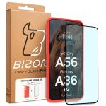 Kit protectie 2 in 1 BizonMobile, Carcasa Bizon Tur si Folie sticla securizata Bizon Glass Edge, compatibil cu Samsung Galaxy A36 5G / A56 5G, Rosu 11 - lerato.ro