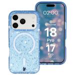Husa Bizon SparklO cu MagSafe compatibila cu iPhone 18 Pro / 17 Pro, Glitter Blue 3 - lerato.ro