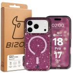 Husa Bizon SparklO cu MagSafe compatibila cu iPhone 18 Pro / 17 Pro, Glitter Burgundy 7 - lerato.ro