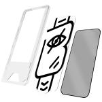 Set 2 folii sticla securizata Bizon Glass Aplikator Shadow Privacy, Kit montare inclus, compatibile cu iPhone 18 Pro, Negru 6 - lerato.ro