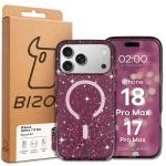 Husa Bizon SparklO cu MagSafe compatibila cu iPhone 18 Pro Max / 17 Pro Max, Glitter Burgundy 7 - lerato.ro