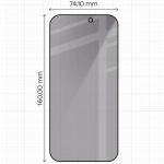 Set 2 folii sticla securizata Bizon Glass Aplikator Shadow Privacy, Kit montare inclus, compatibile cu iPhone 18 Pro Max, Negru 3 - lerato.ro