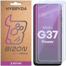 Folii protectie telefoane Motorola, Set 2 folii sticla hibrid Bizon Hybrid Mule Duo compatibile cu Motorola Moto G37 Power 5G, Transparent, lerato.ro