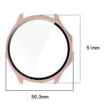 Carcasa cu protectie ecran din sticla securizata BizonMobile compatibila cu OnePlus Watch 3 / Oppo Watch X2, Roz 3 - lerato.ro