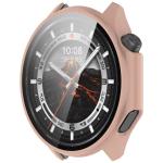 Carcasa cu protectie ecran din sticla securizata BizonMobile compatibila cu OnePlus Watch 3 / Oppo Watch X2, Roz 6 - lerato.ro