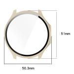 Carcasa cu protectie ecran din sticla securizata BizonMobile compatibila cu OnePlus Watch 3 / Oppo Watch X2, Bej 3 - lerato.ro