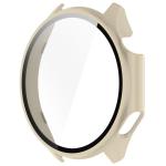 Carcasa cu protectie ecran din sticla securizata BizonMobile compatibila cu OnePlus Watch 3 / Oppo Watch X2, Bej 4 - lerato.ro