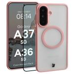 Kit protectie 2 in 1 BizonMobile, Carcasa Bizon MatteO si Folie sticla securizata Bizon Glass Edge, compatibil cu Samsung Galaxy A37 5G / A36 5G, Roz 2 - lerato.ro