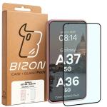 Kit protectie 2 in 1 BizonMobile, Carcasa Bizon MatteO si Folie sticla securizata Bizon Glass Edge, compatibil cu Samsung Galaxy A37 5G / A36 5G, Roz 10 - lerato.ro