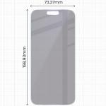Set 2 folii protectie Bizon Eplikator Hybrid Shadow Privacy compatibile cu iPhone 17 Pro Max, Negru 3 - lerato.ro