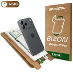 Set 2 folii protectie Bizon Eplikator Film Matte compatibile cu iPhone 17 Pro, Transparent 2 - lerato.ro