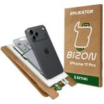 Set 2 folii protectie Bizon Eplikator Hybrid Shadow Privacy compatibile cu iPhone 17 Pro, Negru 2 - lerato.ro