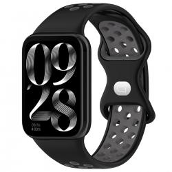 Curea Bizon Octo compatibila cu Xiaomi Redmi Watch 6 / 5 / 4, Negru / Gri