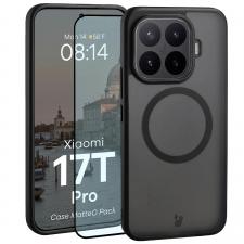 Huse si carcase Xiaomi 17T Pro, Kit protectie 2 in 1 BizonMobile, Carcasa Bizon MatteO si Folie sticla securizata Bizon Glass Edge, compatibil cu Xiaomi 17T Pro, Negru, lerato.ro