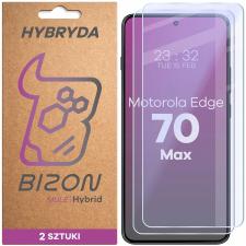 Folii protectie telefoane Motorola, Set 2 folii sticla hibrid Bizon Hybrid Mule Duo compatibile cu Motorola Edge 70 Max, Transparent, lerato.ro