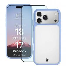 Huse si carcase iPhone 18 Pro Max, Kit protectie 2 in 1 BizonMobile, Carcasa Bizon Angelo si Folie sticla securizata Bizon Glass Edge, compatibil cu iPhone 18 Pro Max / 17 Pro Max, Albastru, lerato.ro