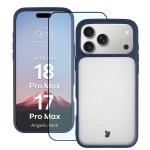 Kit protectie 2 in 1 BizonMobile, Carcasa Bizon Angelo si Folie sticla securizata Bizon Glass Edge, compatibil cu iPhone 18 Pro Max / 17 Pro Max, Dark Blue 2 - lerato.ro