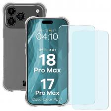 Kit protectie 3 in 1 BizonMobile Clear Pack, Carcasa Bizon Salpa si 2 folii sticla Bizon Glass Clear, compatibil cu iPhone 18 Pro Max / 17 Pro Max, Transparent