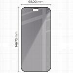 Set 2 folii sticla securizata Bizon Glass Edge Shadow Duo Privacy compatibile cu iPhone 18 Pro, Negru 3 - lerato.ro