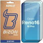 Set 2 folii sticla securizata Bizon Glass Edge compatibile cu Oppo Reno 16 / 16 Pro, Negru 2 - lerato.ro