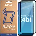 Set 2 folii sticla securizata Bizon Glass Edge compatibile cu Nothing Phone (4b), Negru 2 - lerato.ro