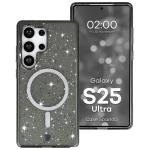 Carcasa Bizon SparklO cu MagSafe compatibila cu Samsung Galaxy S25 Ultra, Glitter Black 3 - lerato.ro