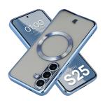 Carcasa cu protectie pentru camera Bizon GuardO cu MagSafe compatibila cu Samsung Galaxy S25, Transparent / Albastru 3 - lerato.ro