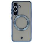 Carcasa cu protectie pentru camera Bizon GuardO cu MagSafe compatibila cu Samsung Galaxy S25, Transparent / Albastru 2 - lerato.ro