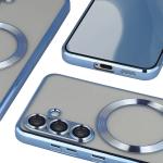 Carcasa cu protectie pentru camera Bizon GuardO cu MagSafe compatibila cu Samsung Galaxy S25, Transparent / Albastru 5 - lerato.ro