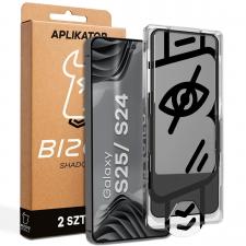 Set 2 folii protectie Bizon Eplikator Hybrid Shadow Privacy compatibile cu Samsung Galaxy S25 / S24, Negru