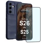 Kit protectie 2 in 1 BizonMobile, Carcasa Bizon Tur si Folie sticla securizata Bizon Glass Edge, compatibil cu Samsung Galaxy S26 FE / S25 FE, Dark Blue 2 - lerato.ro